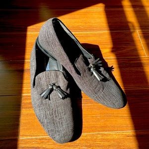 Mens studded tassel loafers. Size 11. Charcoal grey